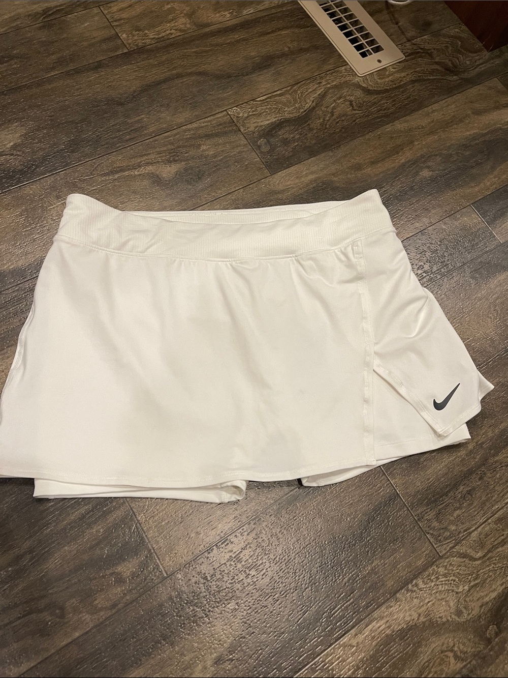 Nike Women's White Athletic Skort with Black Swoosh